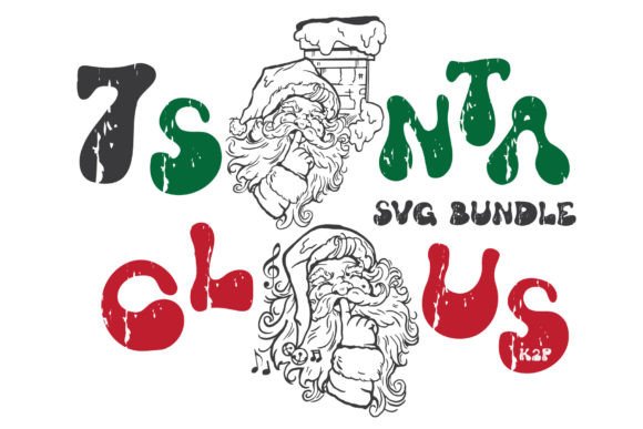7 Retro Santa Claus SVG Bundle for Graphics & Crafts