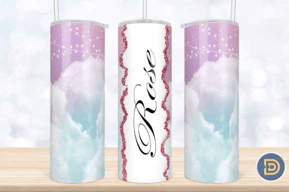 Add Your Text Sky Clouds Stars Tumbler | Graphics & Crafts