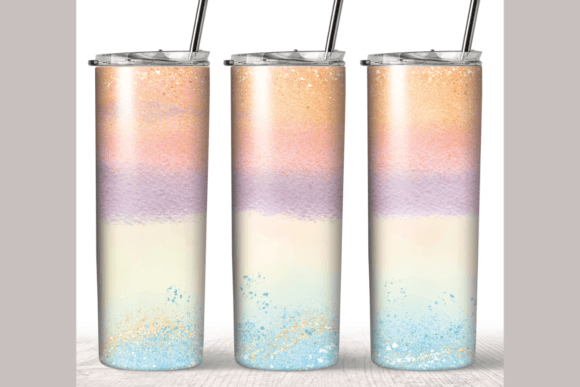 Beach Sunset Glitter Tumbler Wrap Graphics & Crafts