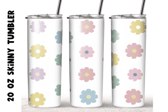 Boho Daisies Tumbler Graphics for Crafts Branding