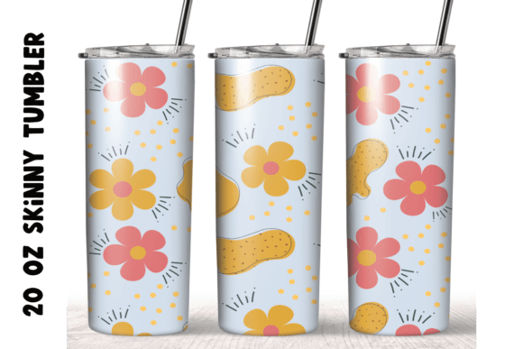 Boho Flowers 20oz Skinny Tumbler Wrap: Crafts & Graphics