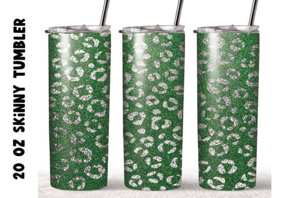 Christmas Green Glitter Leopard Tumbler: Graphics & Crafts