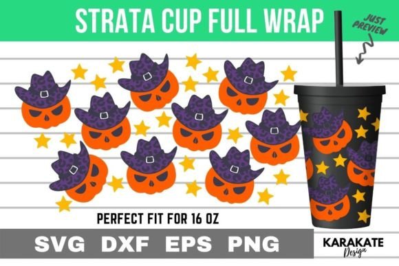 Cowboy Pumpkin 16 Oz Strata Cup Wrap SV Graphics & Crafts