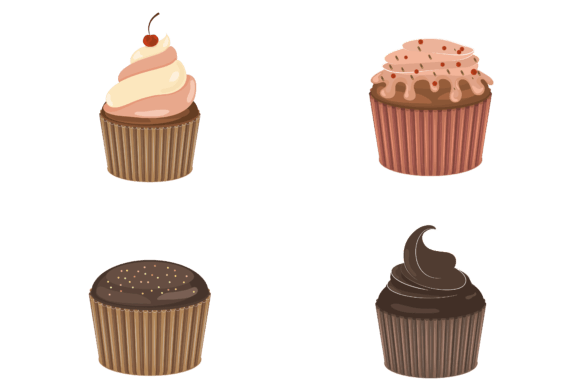 Cup Cake Decoration Vector: Sweet Graphics for Illustrations