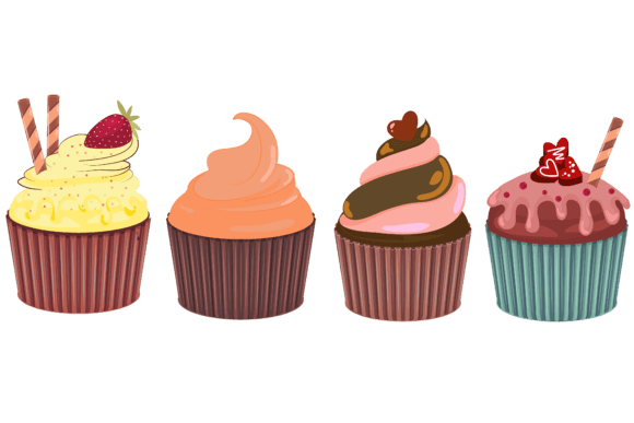 Cup Cake Valentine Graphics & Illustrations Review