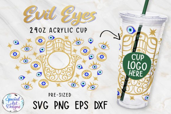 Evil Eyes 24 Oz Cup Wrap Graphics & Crafts