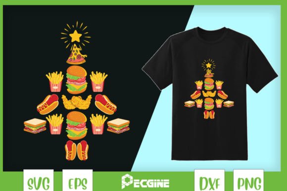 Fast Food Christmas Tree SVG Graphic for Crafts