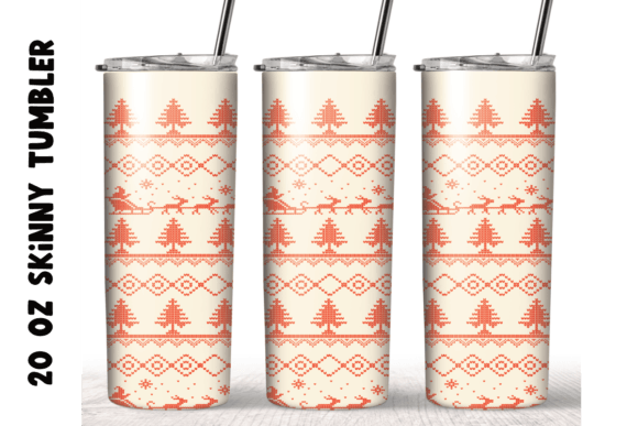Knitted Christmas Santa Deer Tumbler Graphics & Crafts