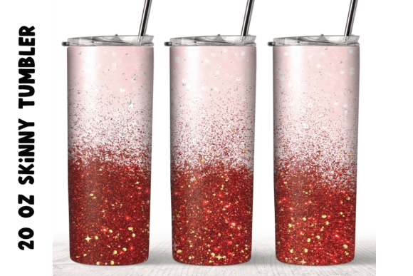 Red Glitter 20 Oz Tumbler Wrap: Graphics & Crafts