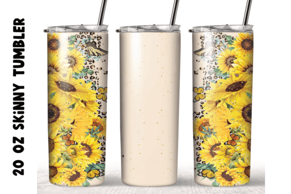 Sunflower Watercolor Sublimation Tumbler Graphics & Crafts