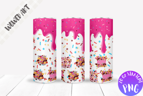 Sweet Candy 20 Oz Skinny Tumbler Wrap Graphics & Crafts