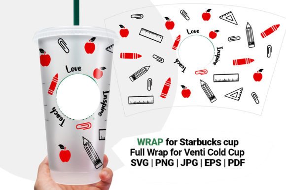 Teach Wrap for Starbucks 24 Oz Cup Graphics & Crafts