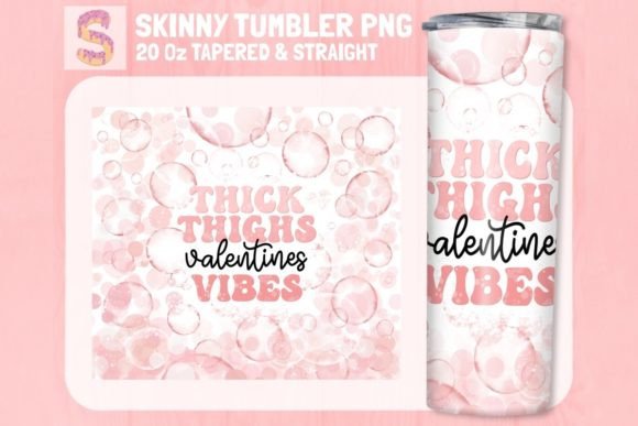 Valentines Vibes Skinny Tumbler PNG for Craft Graphics