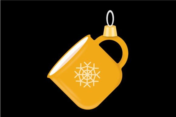 Yellow Cup Christmas Tree Decoration: Graphics & Icons