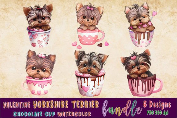 Yorkshire Terrier in Chocolate Cup: Graphics & Crafts